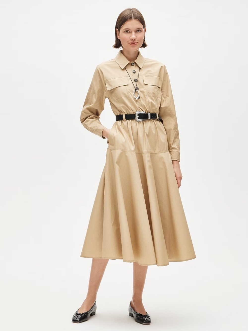 J crew Trench shirt-dress in cotton poplin